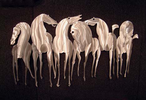 Frits VanEeden 6 Horse Wall Sculpture